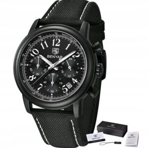 Zegarek męski na czarnym pasku Benyar BY5190 czarny