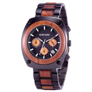 Zegarek męski drewniany na bransolecie Bobo Bird T08-1 Drewniany Chronograf