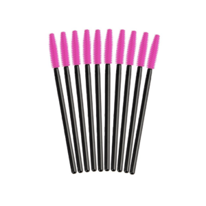 Szczoteczki Silikonowe do rzęs i brwi Spiralki Czarno różowe 50szt.