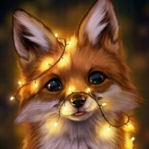 Haft diamentowy duży 60x40cm Lisek mozaika diamentowa diamond painting DP003