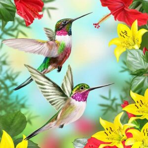 Haft diamentowy Kolibry mozaika diamentowa diamond painting 40x30cm DP192