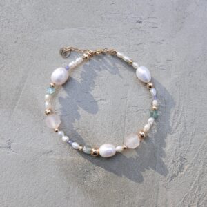 Bransoletka kwarc różowy i apatyt Jolly