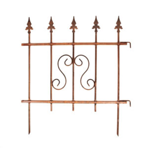 Rdzawy Obrzeże Płotek Ogrodowy z Wzorem 66 cm x 75 cm