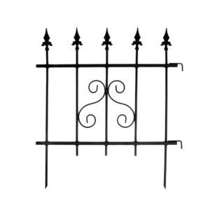 Czarny Obrzeże Płotek Ogrodowy z Wzorem 66 cm x 75 cm