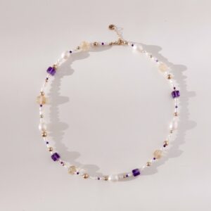 Naszyjnik Jolly cytryn, ametyst