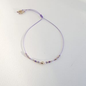 Bransoletka na sznurku z kamieniami Moya baby violet