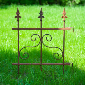 Rdzawy Obrzeże Płotek Ogrodowy z Wzorem 46 cm x 60 cm