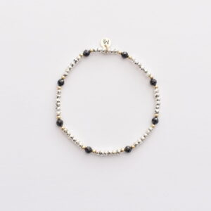 Bransoletka elastyczna Hematyt oponka i Spinel