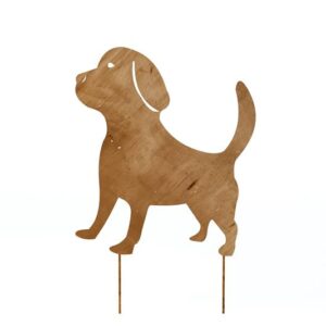 Metalowy Pies na Pręcie – Rustykalna Dekoracja Ogrodowa