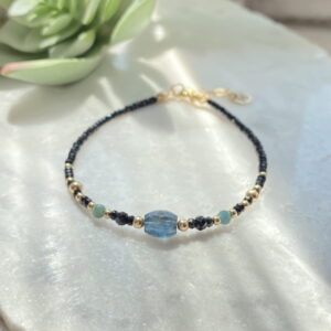 bransoletka spinel i morski kyanit Dark Ocean