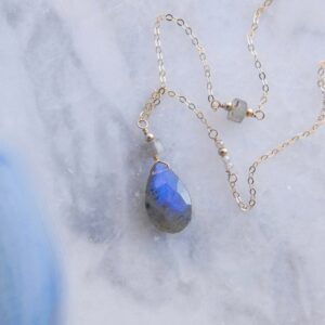 Naszyjnik z labradorytem unikat no. 390