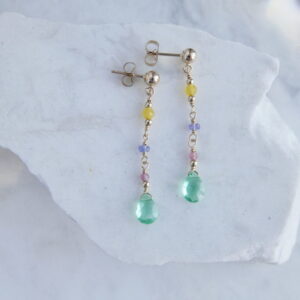 Kolorowe kolczyki z kamieniami szlachetnymi unikat no. 396