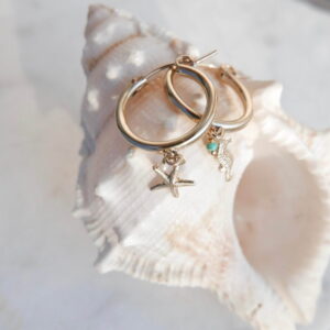 Złote kolczyki z zawieszkami SUMMER TIME