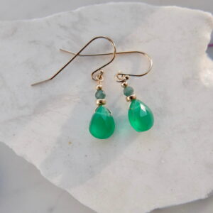 Zielone kolczyki z onyksem i turmalinem unikat no. 397