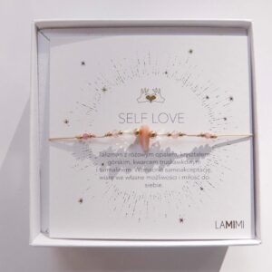 Bransoletka talizman SELFLOVE z różowym opalem