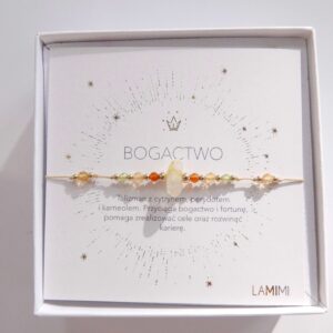 Bransoletka talizman BOGACTWO z cytrynem i karneolem