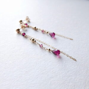 Długie kolczyki z granatami unikat no. 381