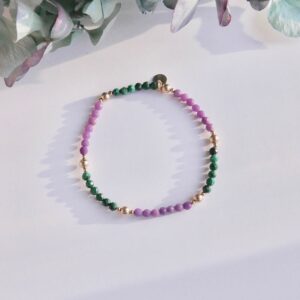 Bransoletka elastyczna fosfosyderyt i malachit