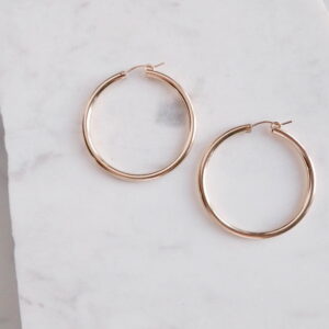 Złote kolczyki koła 42 mm