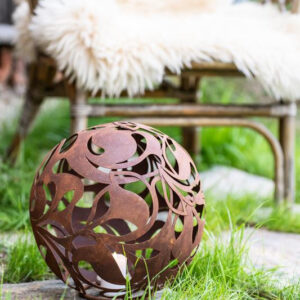 Kula Wycinanka fi 35 cm Ekologiczna Rdza Corten Lampion