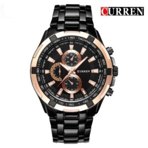 Zegarek męski na bransolecie Curren Harrison czarny złoty