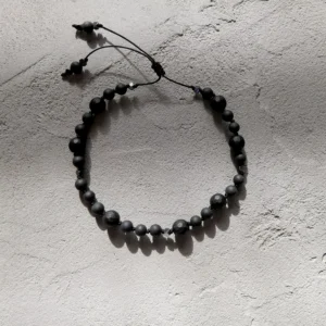 Bransoletka męska na sznurku onyks no. 447