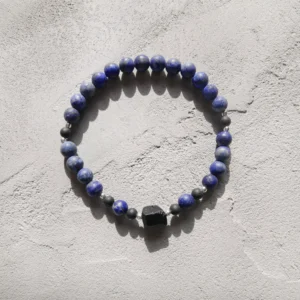 Bransoletka męska lapis lazuli i czarny turmalin no. 444