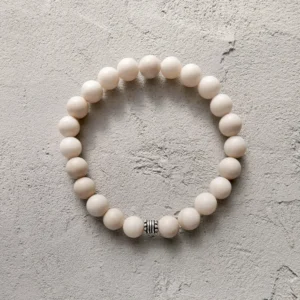 Bransoletka męska jaspis biały no. 454