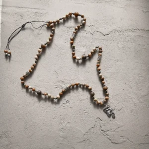 Naszyjnik męski z kamieniami i zawieszką smoka no. 452