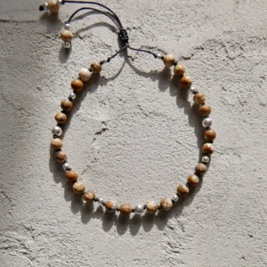 Bransoletka męska na sznurku jaspis no. 451