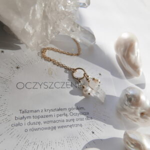 Naszyjnik talizman OCZYSZCZAJĄCY z kryształem górskim
