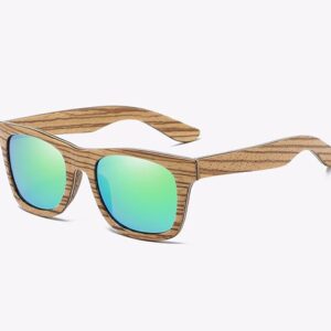 Drewniane okulary przeciwsłoneczne B05- zielone – zebrano