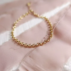 Złota bransoletka łańcuch rolo