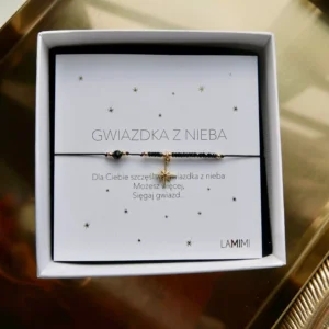 Bransoletka na sznurku z gwiazdką spinel