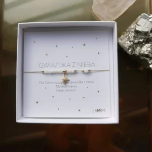 Bransoletka na sznurku z gwiazdką kamień księżycowy