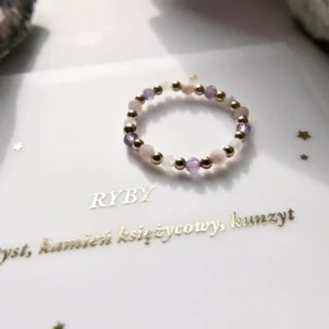 Pierścionek elastyczny znak zodiaku ryby