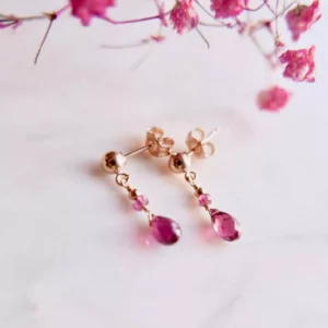 Kolczyki granat mini unikat no. 404