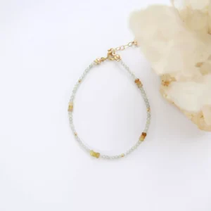 bransoletka z labradorytem i turmalinem żółtym