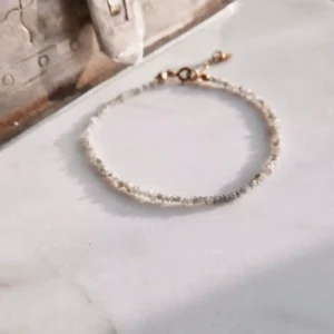 Bransoletka szary surowy diament