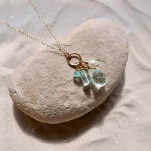 Naszyjnik z zawieszką z niebieskimi naturalnymi kamieniami no. 422