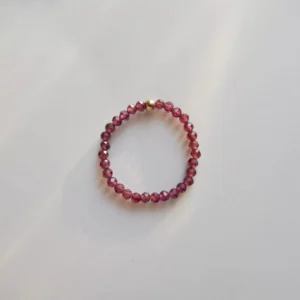 Pierścionek elastyczny gold only granat