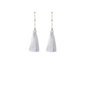 Kolczyki z chwostami calabria gold jasno-szary