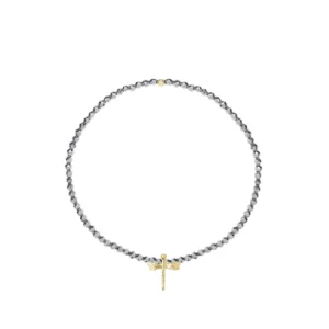 Bransoletka elastyczna Hematyt jasny z ważką