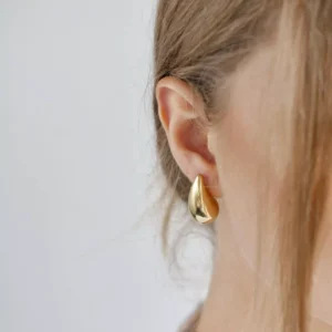 Kolczyki pozłacane łezki średnie no. 488