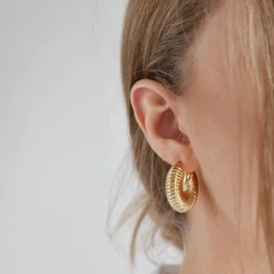 Kolczyki pozłacane koła plecione no. 489