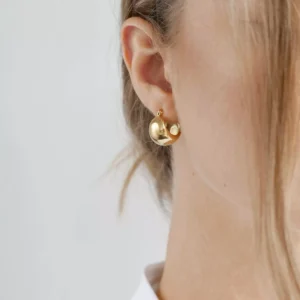 Pozłacane kolczyki koła szerokie no. 485