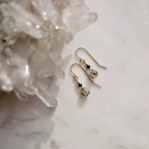 Kolczyki piegowate kwarce unikat No. 68