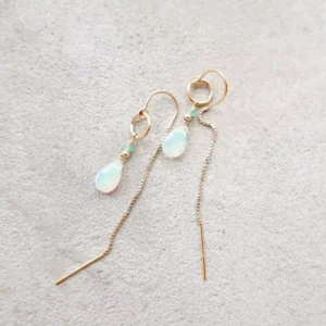 Kolczyki welo opal i szmaragd unikat No. 402