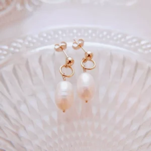 Kolczyki z perłą i kółkiem