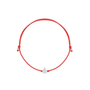 Bransoletka na sznurku z zawieszką srebrna korona